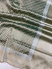 Pure Tissue Reshmi Zari Banarasi Brocade Handloom Saree - The Handlooms