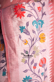 Pure Tussar Georgette Handloom Banarasi Saree - Paithani Border - The Handlooms