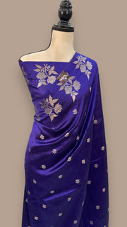 Blue Pure Mango Silk Banarasi Handloom Saree - The Handlooms