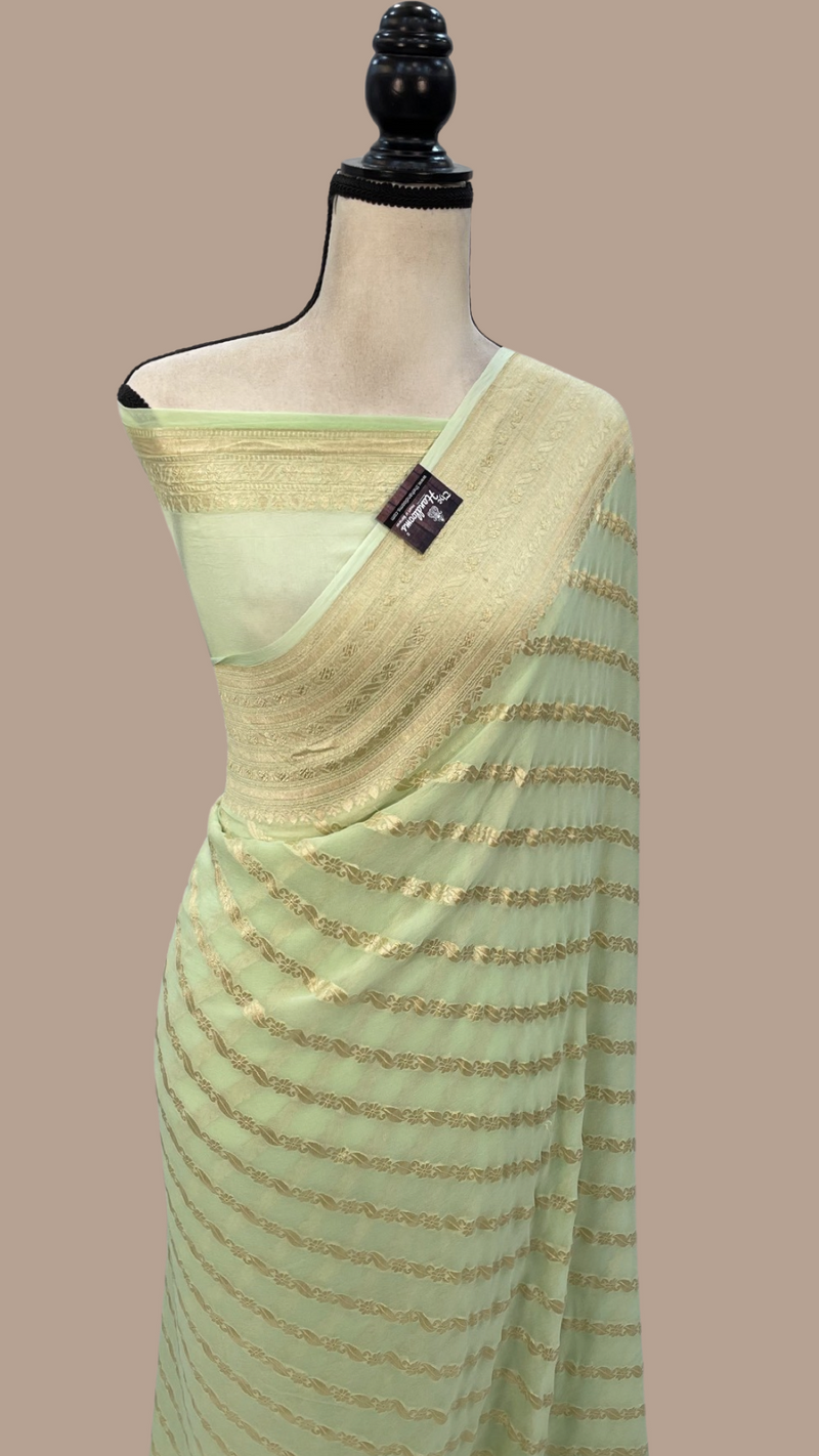 Khaddi Georgette Handloom Banarasi Saree - The Handlooms