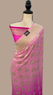 Khaddi Georgette Handloom Banarasi Saree - The Handlooms