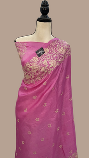 Tussar Silk Handloom Banarasi Saree With Chikankari - The Handlooms