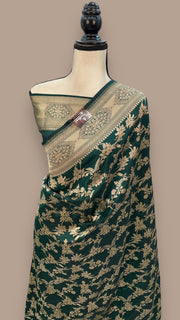 Pure Katan Silk Banarasi Handloom Saree - All over Jaal work - The Handlooms