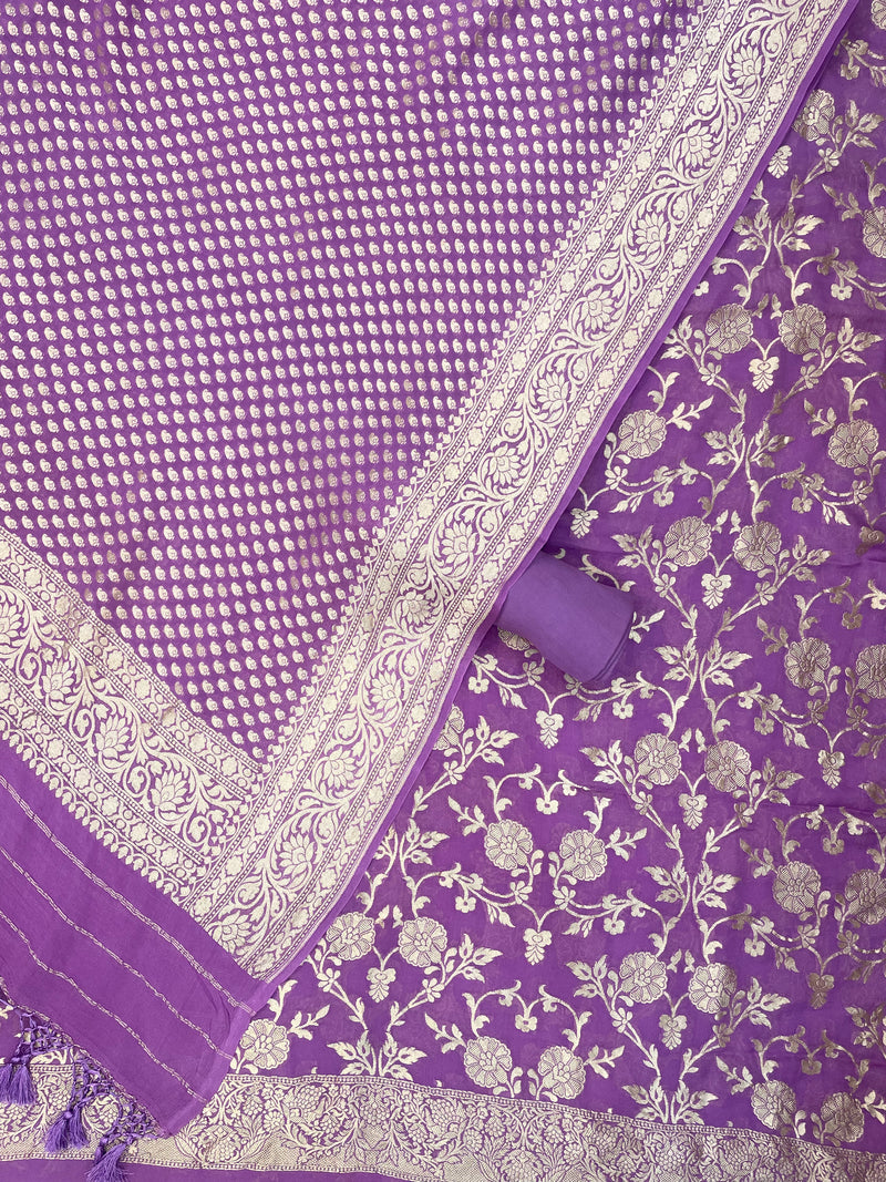 Khaddi Georgette Banarasi Dress material - The Handlooms