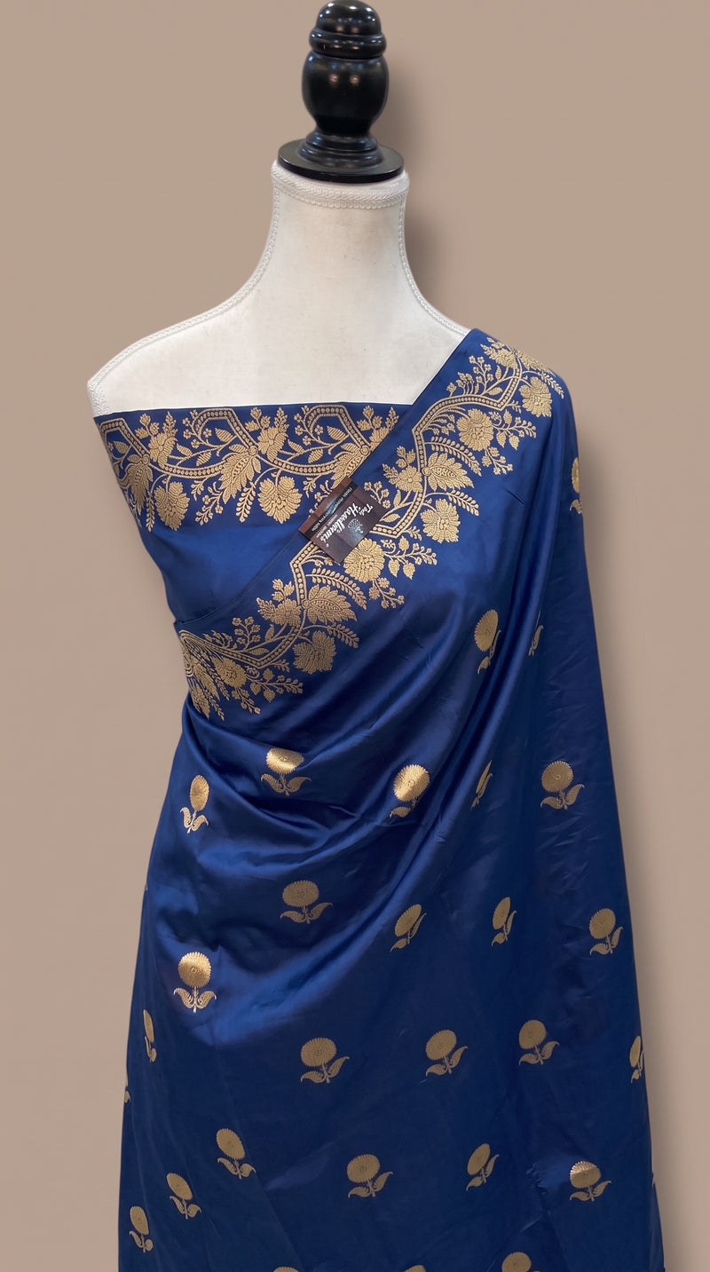Pure Katan Silk Banarasi Handloom Saree - All Over Kadua Motifs
