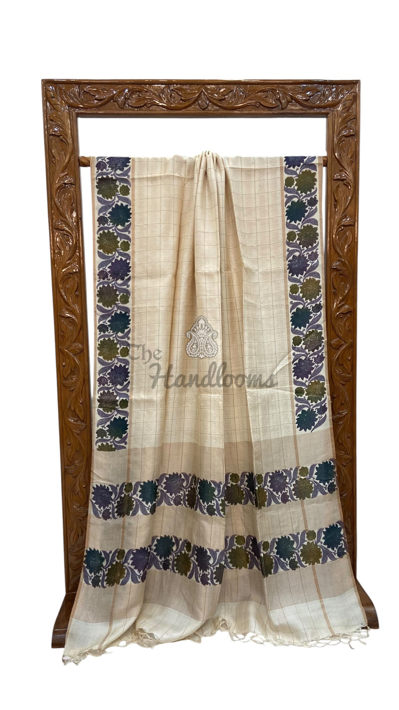 Pure Tussar Silk Handloom Banarasi Saree