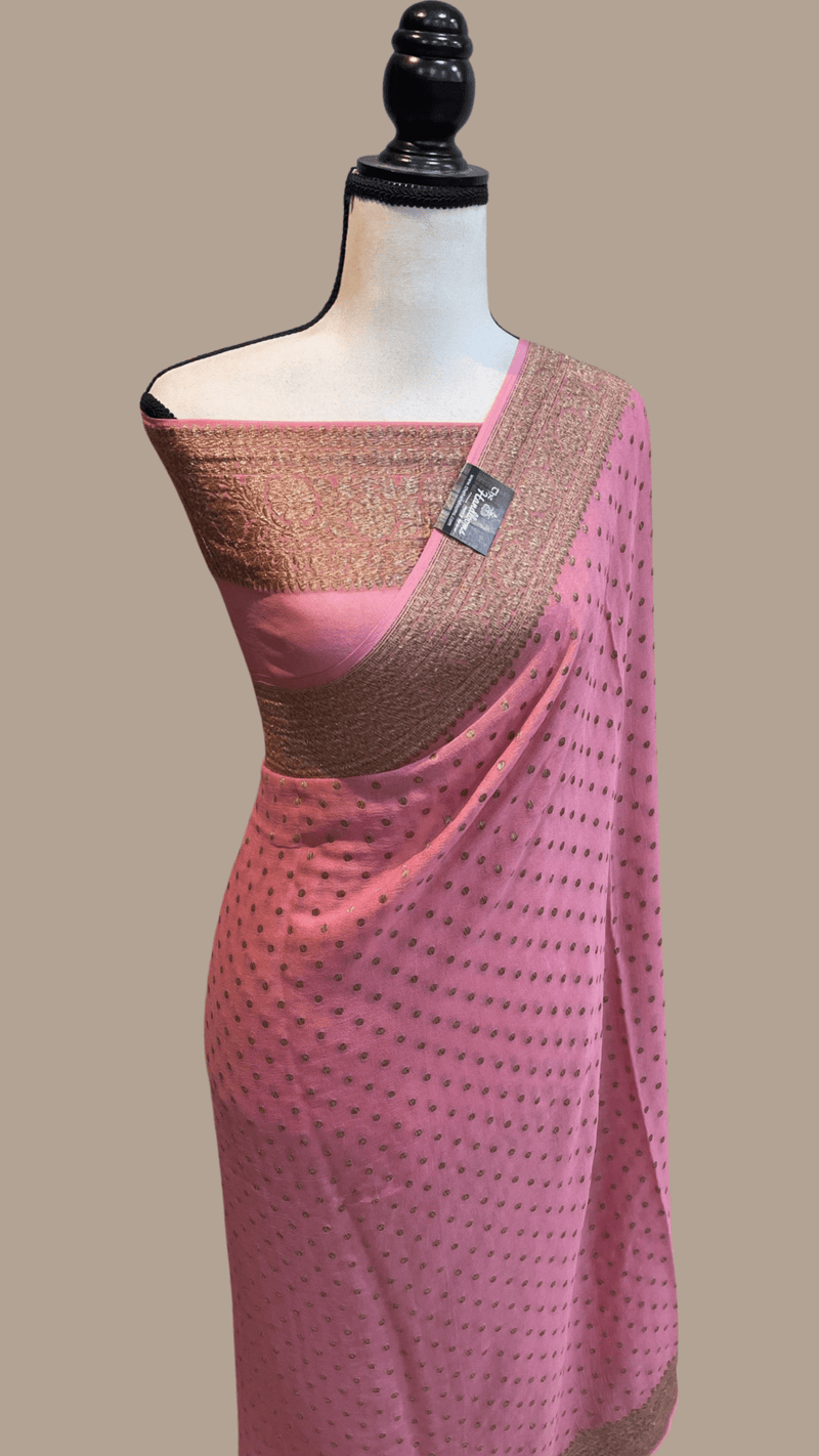 Khaddi Georgette Banarasi Saree -  Antique zari - The Handlooms