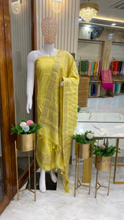 Pure Chiniya Silk Handlooms Banarasi Dress material - The Handlooms