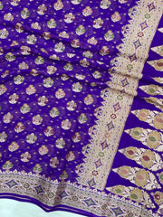 Pure Chiffon Khaddi Banarasi Saree - The Handlooms