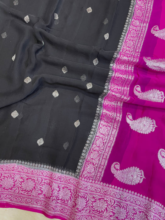 Pure Georgette Handloom Banarasi Saree - The Handlooms