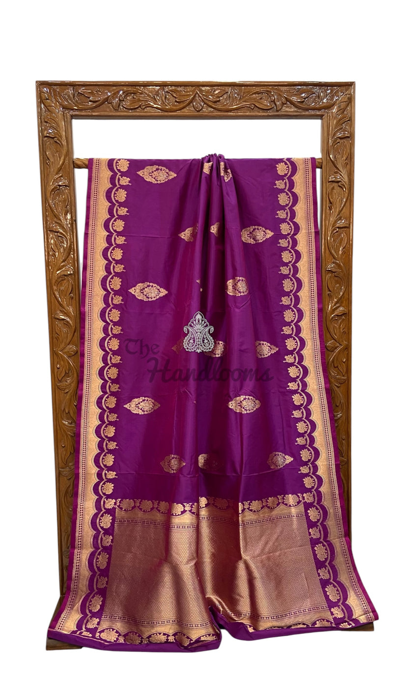 Pure Katan Silk Banarasi Handloom Saree - All Over Kadua Motifs