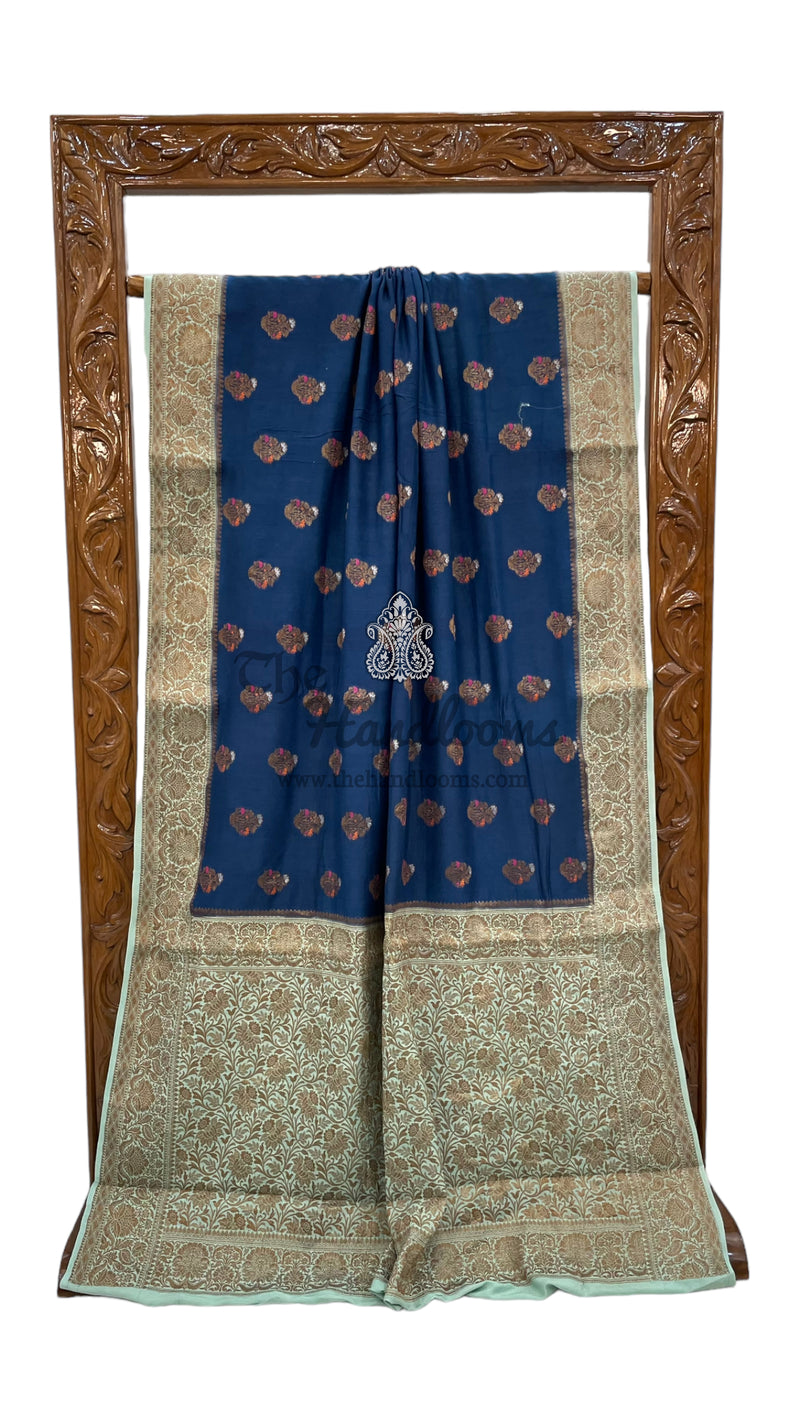 Moonga Georgette Handloom Banarasi Saree - The Handlooms