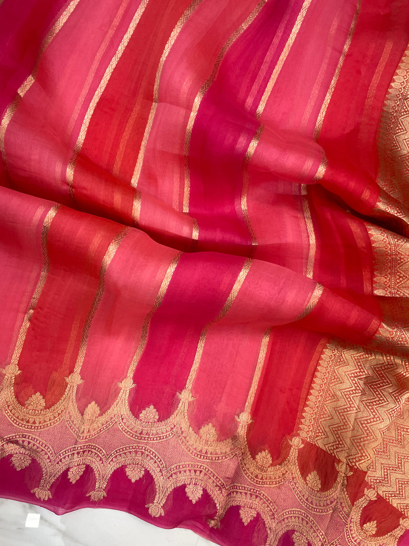 Pure Kora Handloom Banarasi Saree -Rangkat - The Handlooms
