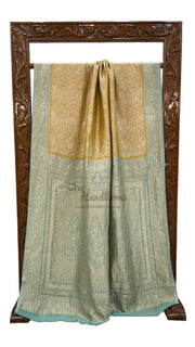 Khaddi Georgette Handloom Banarasi Saree - Tanchui Brocade - The Handlooms