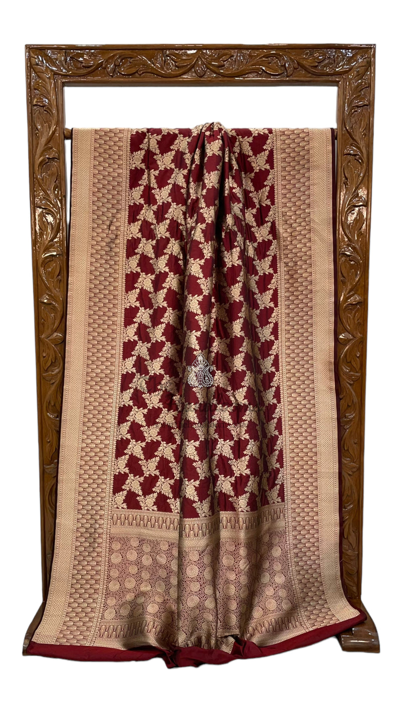 Pure Katan Silk Banarasi Handloom Saree - All over Jaal work - The Handlooms