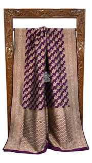 Pure Katan Silk Banarasi Handloom Saree - All over Sona Roopa Jaal work - The Handlooms