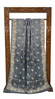 Tussar Silk Handloom Banarasi Saree With Chikankari - The Handlooms