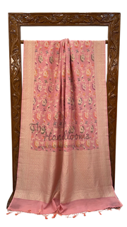 Moonga Georgette Handloom Banarasi Saree - All over meenakari - The Handlooms