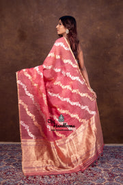 Onion Pink Pure Kora Handloom Banarasi Saree - The Handlooms