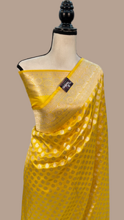Pure Katan Silk Banarasi Handloom Saree - All over jaal work - The Handlooms