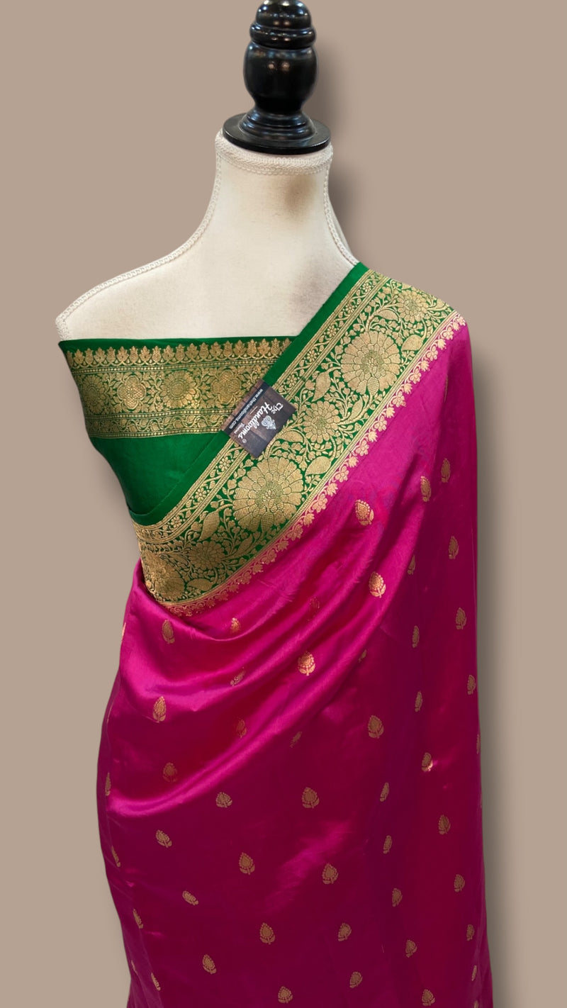 Pure Katan Silk Banarasi Handloom Saree - All Over Kadua Motifs
