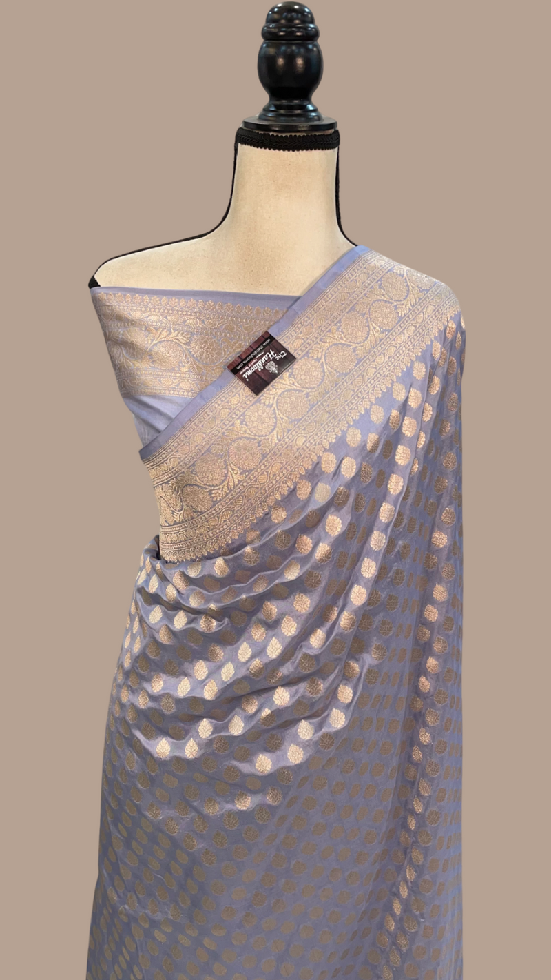 Pure Katan Silk Banarasi Handloom Saree - All over jaal work - The Handlooms