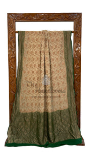 Khaddi Georgette Handloom Banarasi Saree -  Antique zari - The Handlooms