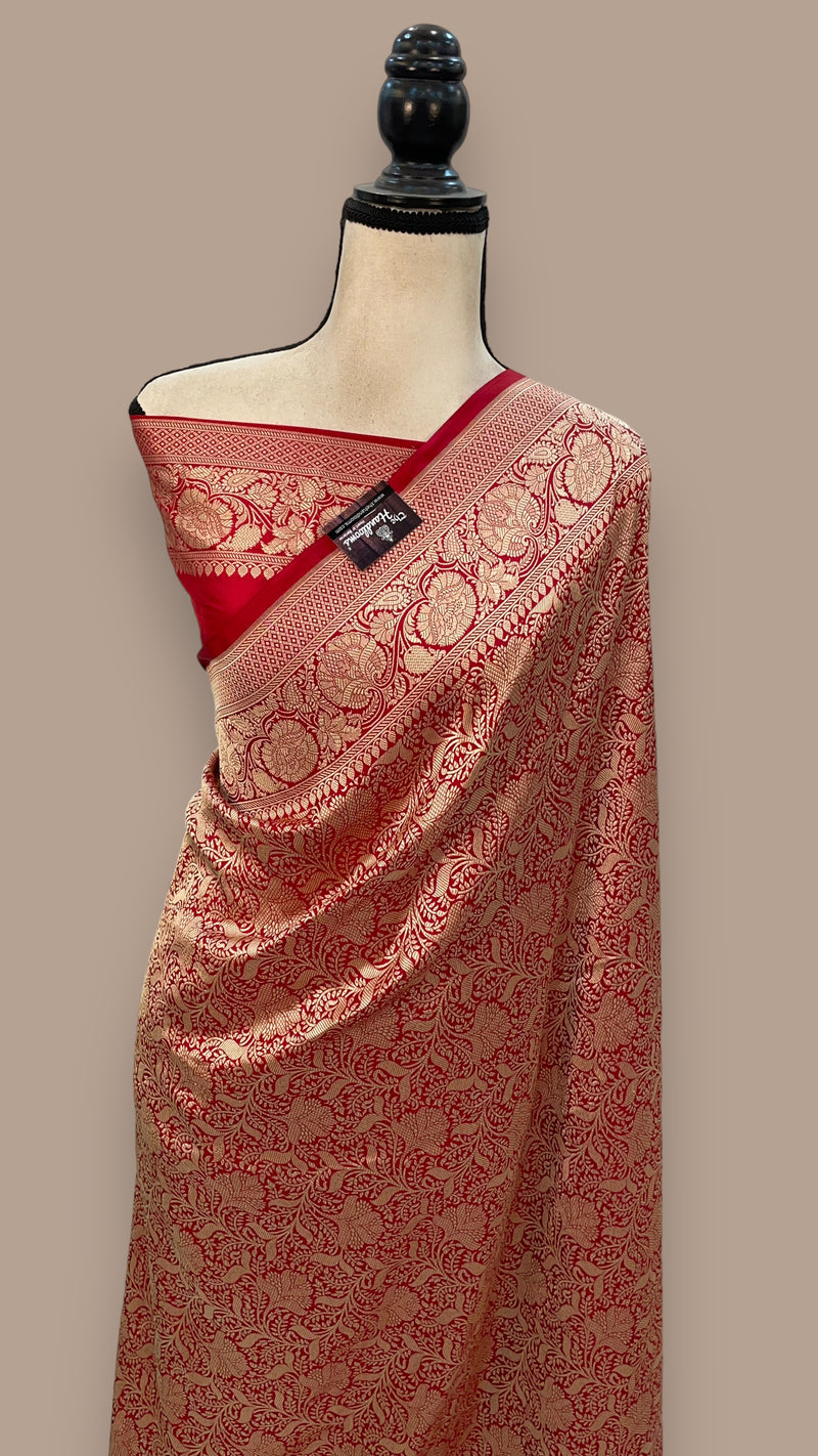 Pure Katan Silk Banarasi Handloom Saree - Tanchui Brocade - The Handlooms