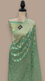 Pure Katan Silk Banarasi Handloom Saree - All Over Jaal Work - The Handlooms