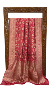Pure Katan Silk Banarasi Handloom Saree - All Over Jaal Work - The Handlooms
