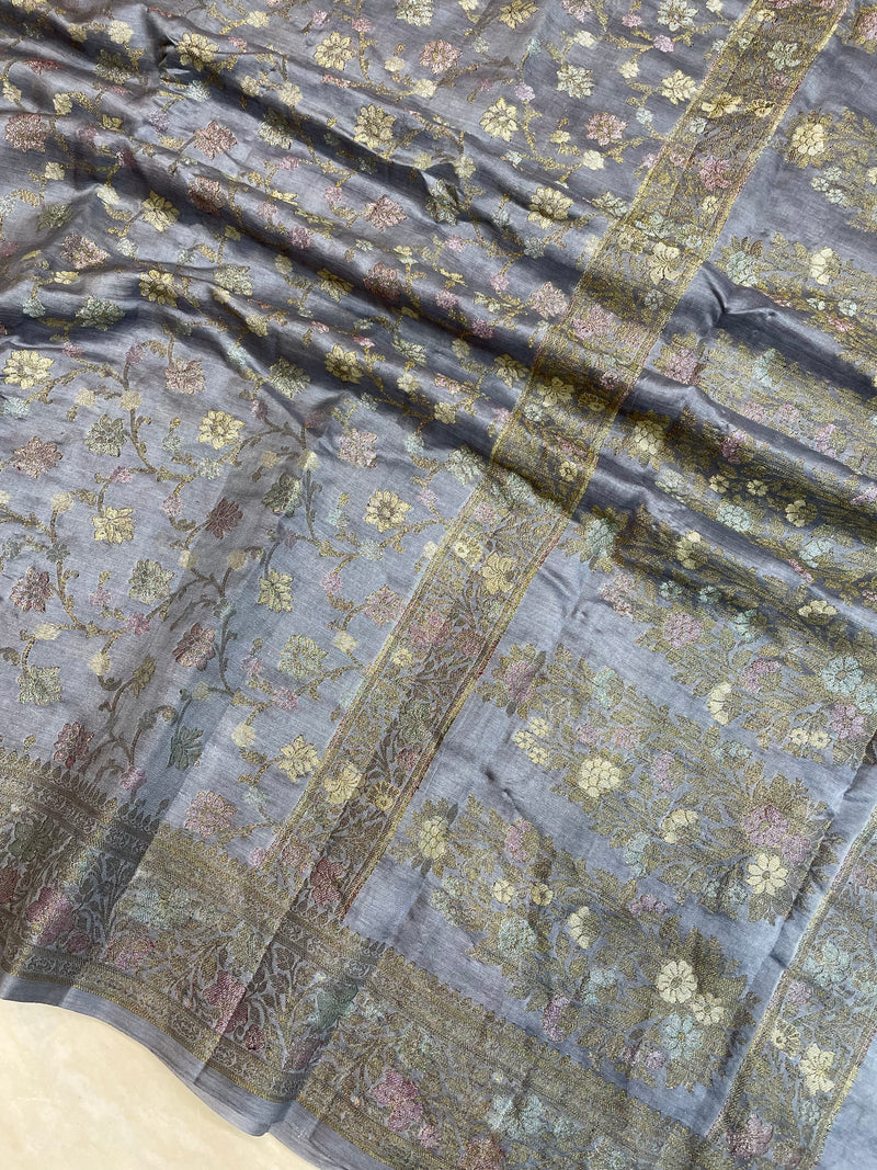 Pure Butter Crepe Banarasi Saree - The Handlooms