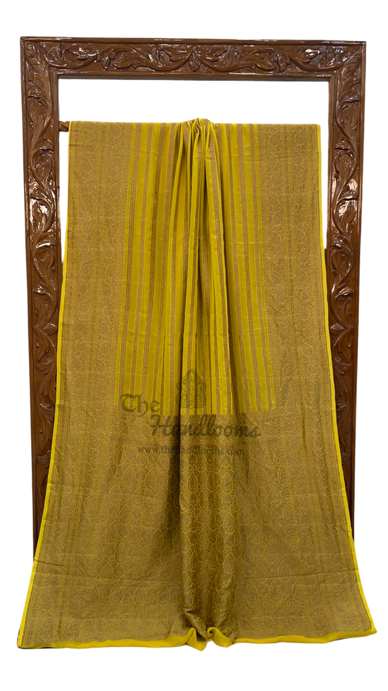 Khaddi Georgette Banarasi Saree -  Antique zari - The Handlooms