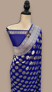 Khaddi Georgette Handloom Banarasi Saree - The Handlooms