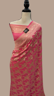 Khaddi Georgette Handloom Banarasi Saree - The Handlooms