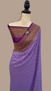 Khaddi Georgette Banarasi Saree -  Antique zari - The Handlooms