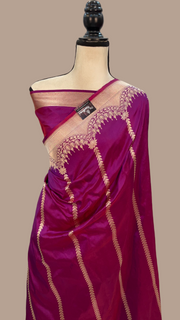 Pure Katan Silk Banarasi Handloom Saree - All over Kadua work - The Handlooms