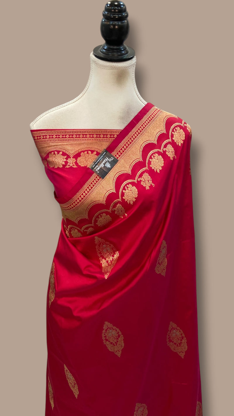 Pure Katan Silk Banarasi Handloom Saree - All Over Kadua Motifs