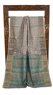 Tussar Silk Handloom Banarasi Saree With Chikankari - The Handlooms