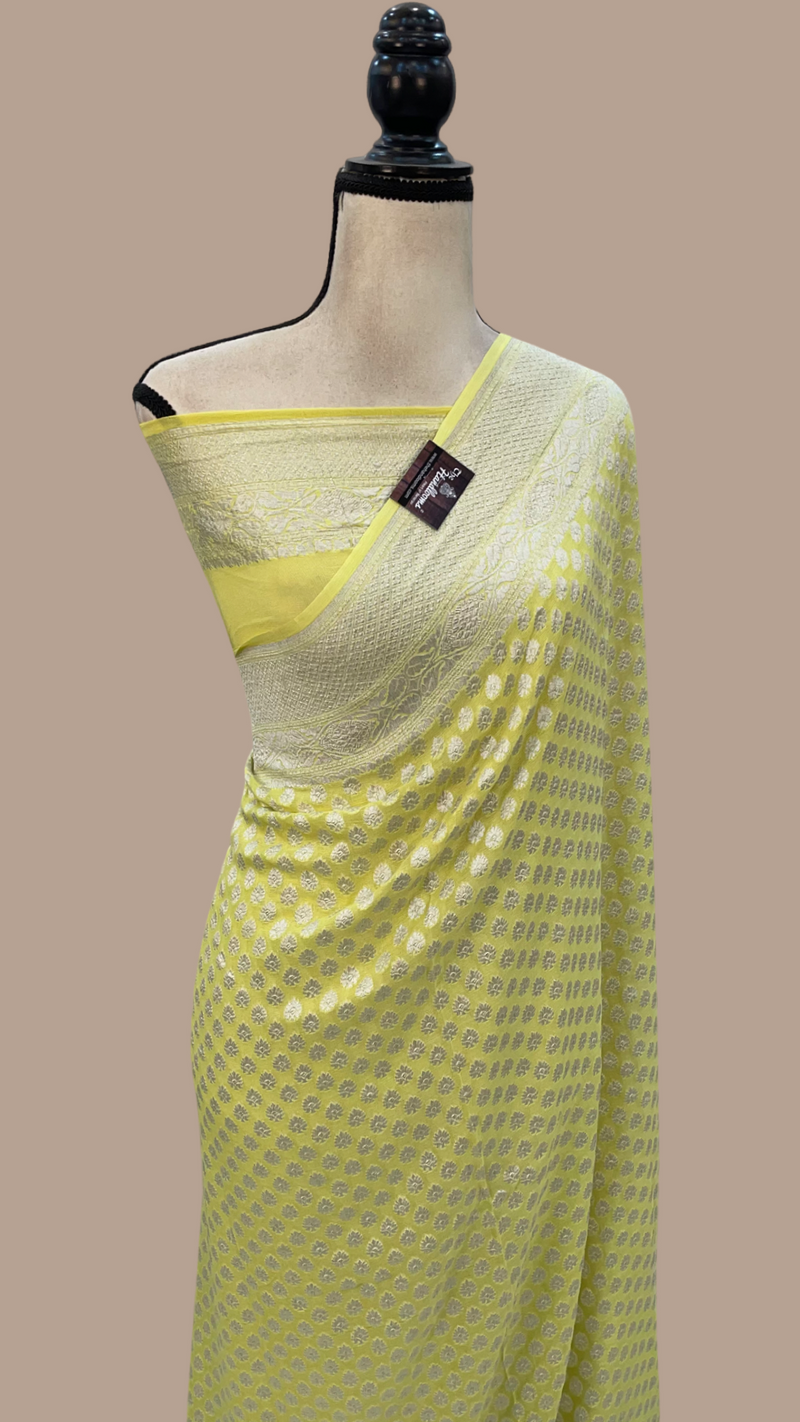 Pure Khaddi Georgette Handloom Banarasi Saree - The Handlooms