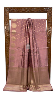 Onion Pink Pure Mango Silk Banarasi Handloom Saree - The Handlooms