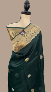 Pure Kora Handloom Banarasi Saree - Sona Roopa Alfi Kadua Boota - The Handlooms