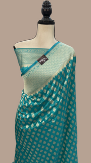 Pure Katan Silk Banarasi Handloom Saree - All Over Jaal Work - The Handlooms