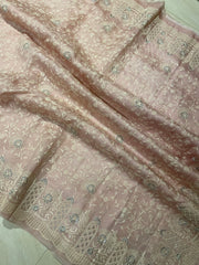 Pure Organza Chikankari Handloom Banarasi Saree - The Handlooms