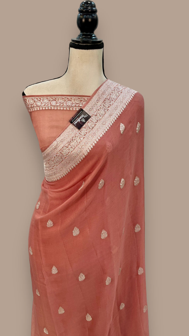 Pure Georgette Handloom Banarasi Saree - The Handlooms