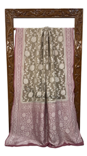 Khaddi Georgette Handloom Banarasi Saree - The Handlooms