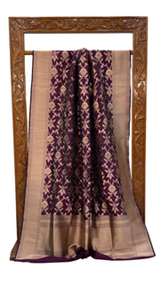 Pure Katan Silk Banarasi Handloom Saree - All over Jaal work - The Handlooms