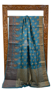 Pure Tussar Silk Handloom Banarasi Saree - The Handlooms