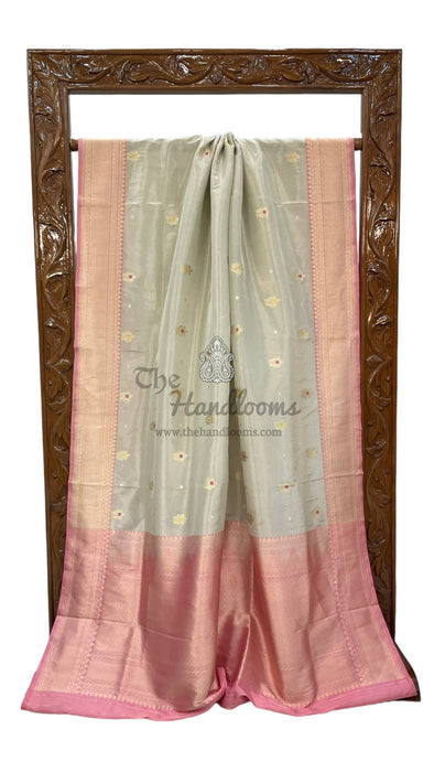 Pure tissue Katan Silk Banarasi Handloom Saree - All over Sona Roopa Kadua motifs