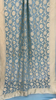 Pure Khaddi Georgette Dupatta - water zari - The Handlooms