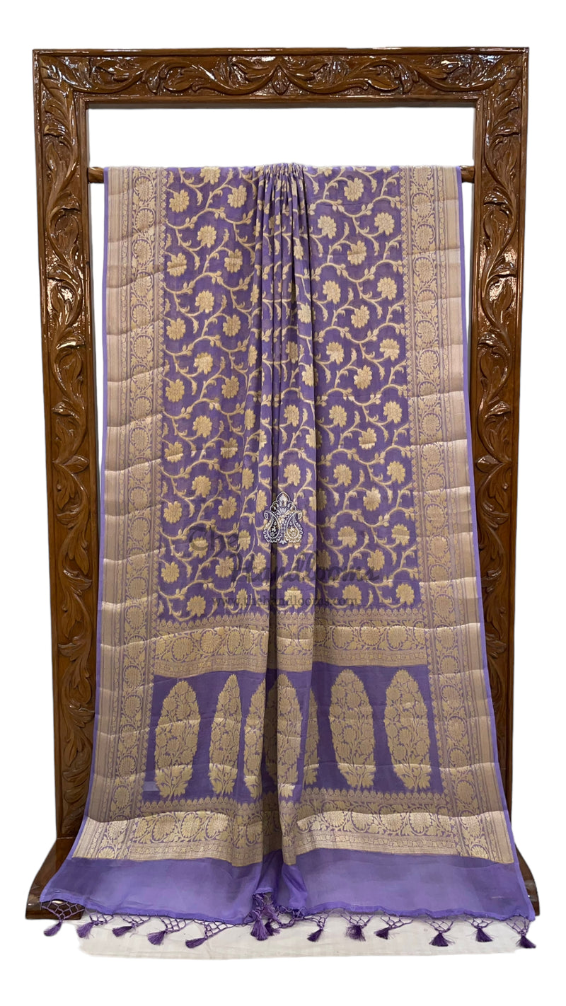 Pure Chiffon Khaddi Banarasi Saree - The Handlooms
